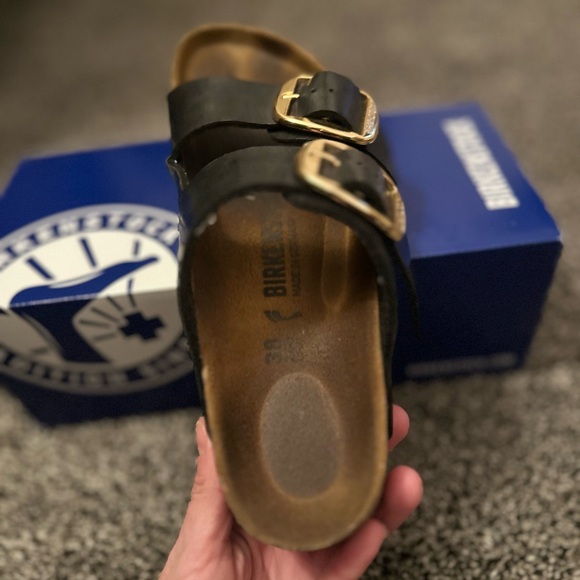 BIRKENSTOCK Arizona Big Buckle Slide Sandals in Black SIZE 7 - 7 1/2 (38) - Picture 10 of 13